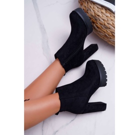 SEA Botas de mujer con tacón Suede Black Jokano negro 4