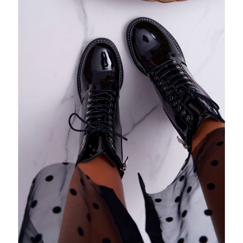 Botas de Mujer Lacadas en Tacón Negro Insist 2