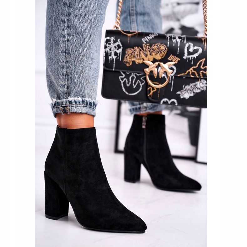 FW1 Botas de mujer con tacón Ante Black Sharks negro 1 FW1 Botas de mujer con tacón Ante Black Sharks negro 1