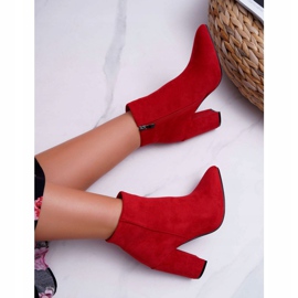 FW1 Botas de mujer con tacón Ante Red Sharks rojo 5