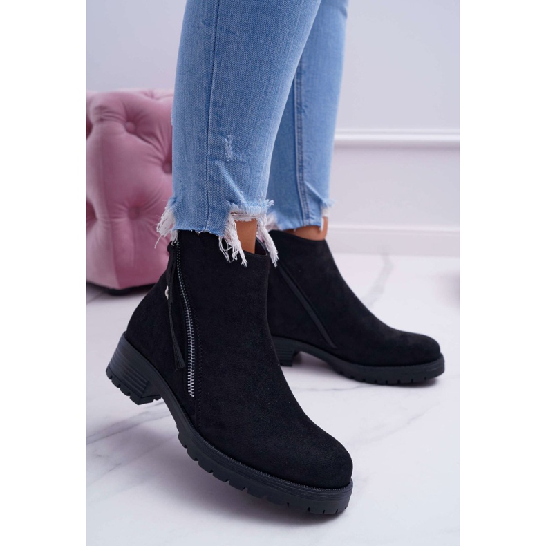 SEA Botas De Mujer Ante Cálida Dos Sandalias Negras Ohoo negro 2
