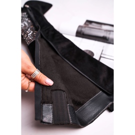 HAN De Mujer Botas en el Tacón hasta la Rodilla Negro De moda 5