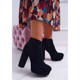 ADY Botas de Mujer con Tacón y Plataforma Ante Negro Celinne 3