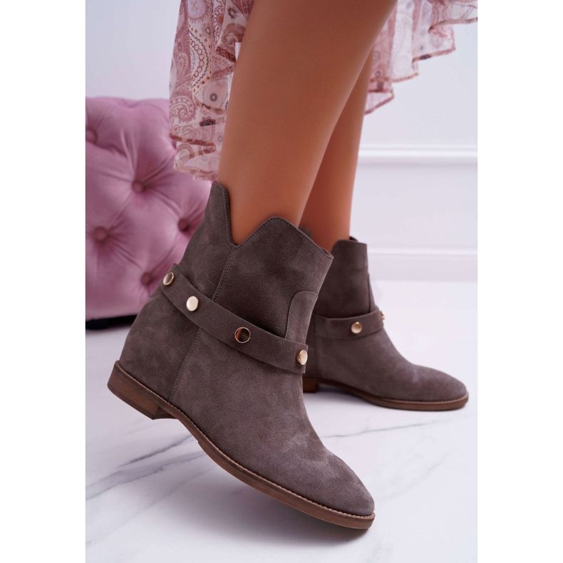 Botas de Mujer Laura Messi 1890 Suede Leather Gris Darmah 1
