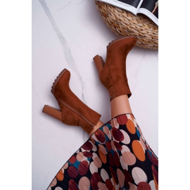 EVE Botas de mujer con tacón Suede Camel Cadillac marrón 4