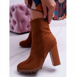 EVE Botas de mujer con tacón Suede Camel Cadillac marrón 1