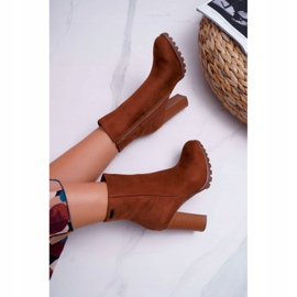 EVE Botas de mujer con tacón Suede Camel Cadillac marrón 5