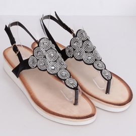 Sandalias negras 7887-PL Negro 1