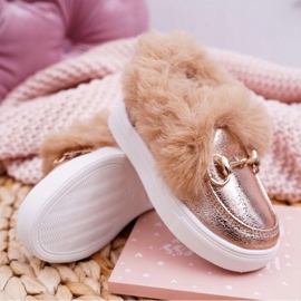 Zapatillas Infantiles Con Piel Warm Champagne Grendy dorado 3