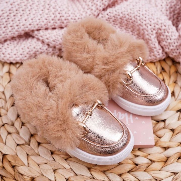 Zapatillas Infantiles Con Piel Warm Champagne Grendy dorado 1