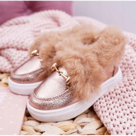 Zapatillas Infantiles Con Piel Warm Champagne Grendy dorado 4