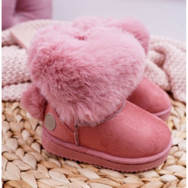 FRROCK Botas de nieve para niños con piel rosa Kiks rosado 2