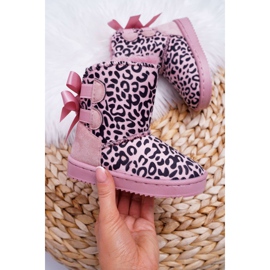 FRROCK Botas de nieve para niños con piel Rosa Fiona 1