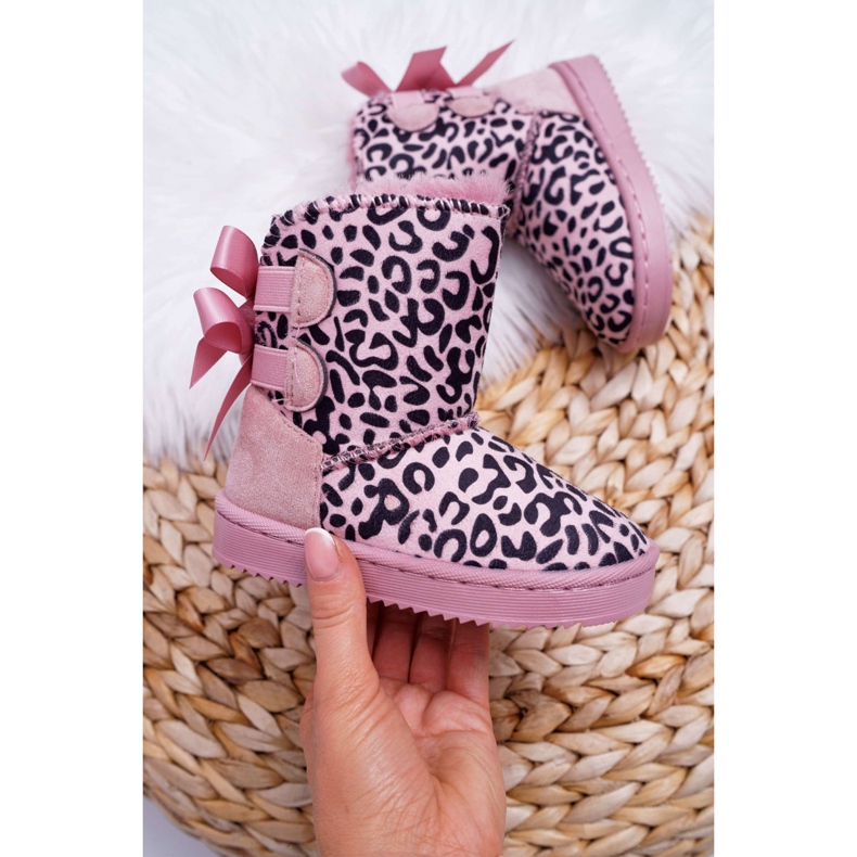 FRROCK Botas de nieve para niños con piel Rosa Fiona 1