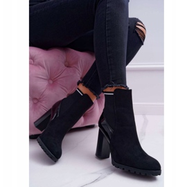 FRERY Botas de mujer con tacón Suede Black Fenem negro 2