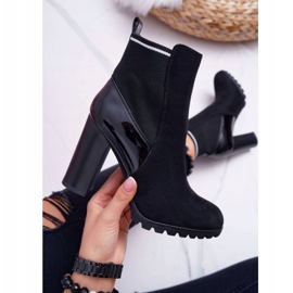 FRERY Botas de mujer con tacón Suede Black Fenem negro 5