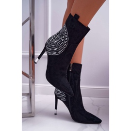 HAN Botas De Mujer Con Tacón Alto Negro De Moda 4