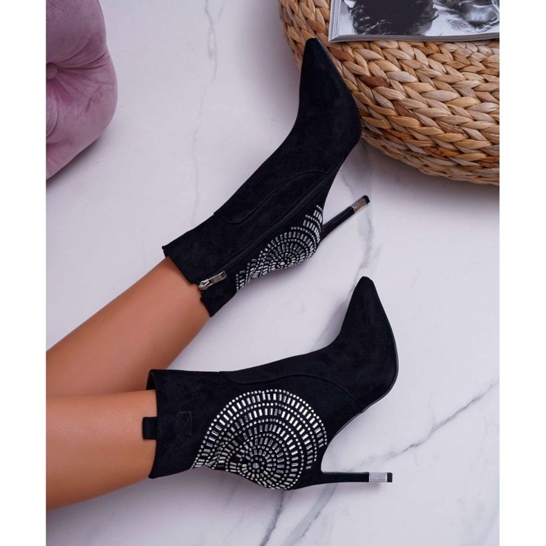 HAN Botas De Mujer Con Tacón Alto Negro De Moda 1 HAN Botas De Mujer Con Tacón Alto Negro De Moda 1