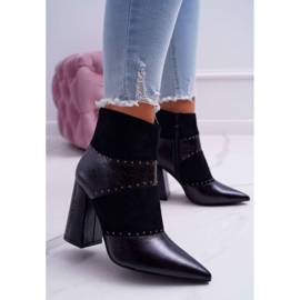 SEA Botas de mujer en tacón alto con remaches en Spitz RB21P Negro Yango 1 SEA Botas de mujer en tacón alto con remaches en Spitz RB21P Negro Yango 1