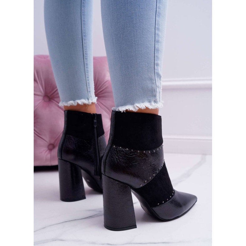 SEA Botas de mujer en tacón alto con remaches en Spitz RB21P Negro Yango 2 SEA Botas de mujer en tacón alto con remaches en Spitz RB21P Negro Yango 2