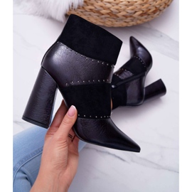SEA Botas de mujer en tacón alto con remaches en Spitz RB21P Negro Yango 6