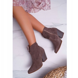 Botas De Mujer Con Tacón Alto Ante Cappuccino Nicole 2433 marrón 3