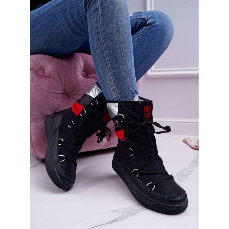 Botas de nieve cálidas negras para mujer con piel Big Star EE274656 negro 1
