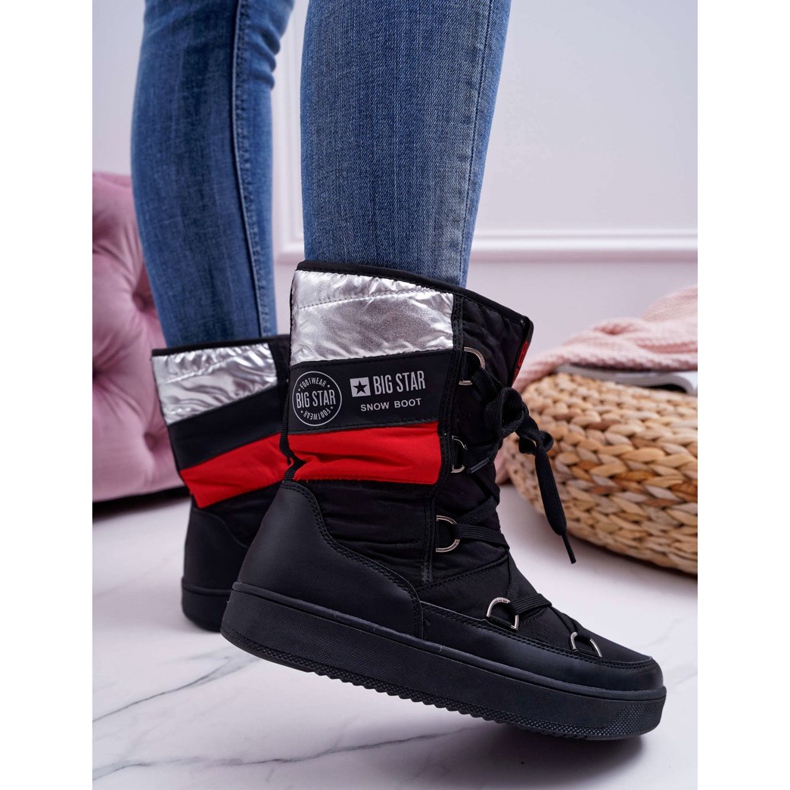 Botas de nieve cálidas negras para mujer con piel Big Star EE274656 negro 2