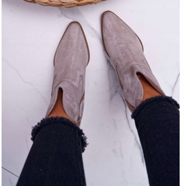 Botas de mujer con tacón alto Ante Capuchino claro Nicole 2433 beige 3