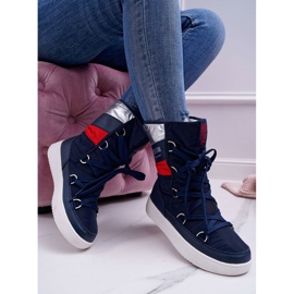 Botas de nieve para mujer con piel Big Star Azul marino EE274657 2