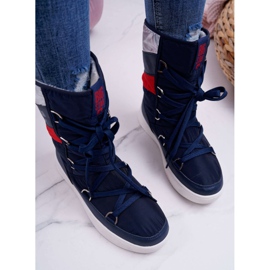 Botas de nieve para mujer con piel Big Star Azul marino EE274657 4