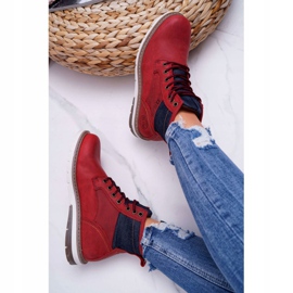 Botas Mujer Trappers Big Star Cuero Burdeos EE274006 rojo 4