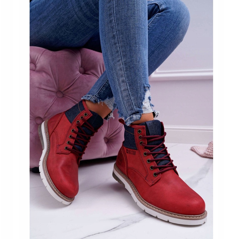 Botas Mujer Trappers Big Star Cuero Burdeos EE274006 rojo 2 Botas Mujer Trappers Big Star Cuero Burdeos EE274006 rojo 2