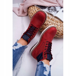 Botas Mujer Trappers Big Star Cuero Burdeos EE274006 rojo 5