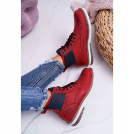 Botas Mujer Trappers Big Star Cuero Burdeos EE274006 rojo 6