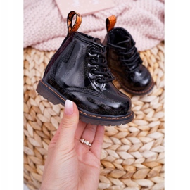 FRROCK Botas Infantiles Lacadas con Cremallera Negra Omua negro 1