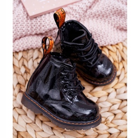 FRROCK Botas Infantiles Lacadas con Cremallera Negra Omua negro 3