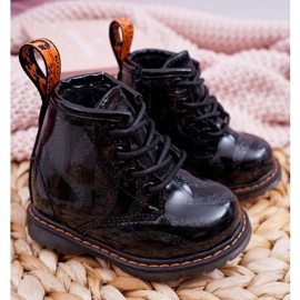 FRROCK Botas Infantiles Lacadas con Cremallera Negra Omua negro 4