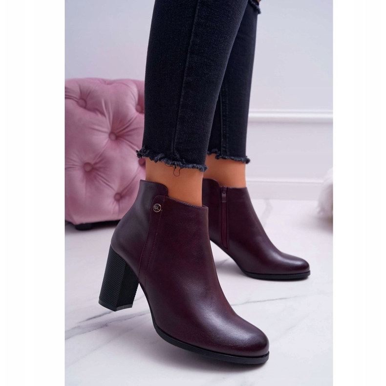 Botas De Mujer Con Tacón Alto Sergio Leone Burgundy BT518 rojo 1