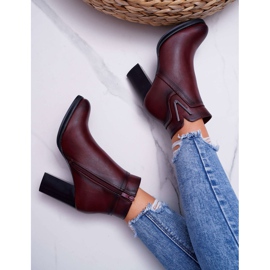 Botas De Mujer Con Tacón Alto Sergio Leone Burgundy BT537 rojo 5