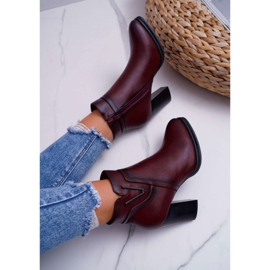 Botas De Mujer Con Tacón Alto Sergio Leone Burgundy BT537 rojo 6
