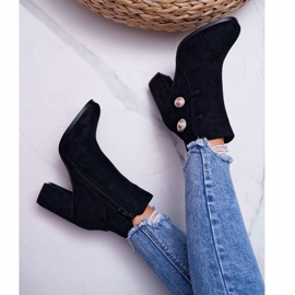 S.Barski Botas de ante mujer con tacón Negro Barski 73-2 4