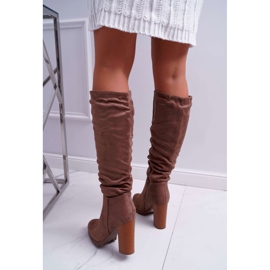 EVE Botas De Mujer Con Tacón Ante Caqui Marion 5