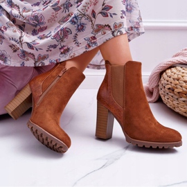 Botas De Mujer Con Tacón Alto Camel Mondego marrón 2 Botas De Mujer Con Tacón Alto Camel Mondego marrón 2