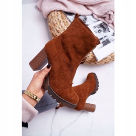 FE1 Botas de mujer con tacón Camel Frann marrón 5