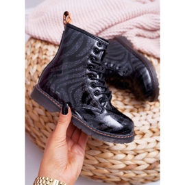 FRROCK Botas de Juventud Lacadas con Cremallera Negra Omua negro 2