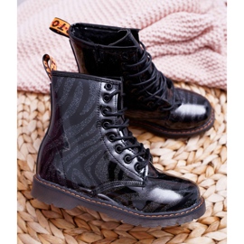 FRROCK Botas de Juventud Lacadas con Cremallera Negra Omua negro 1