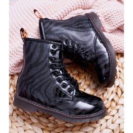 FRROCK Botas de Juventud Lacadas con Cremallera Negra Omua negro 4