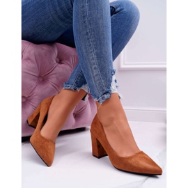 FRJ De Mujer Salón Con Tacón Ante Camel Femmini marrón 2