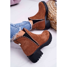 FRBS Botines Chelsea para Mujer con Circonita Cúbica Camel Sissy marrón 3